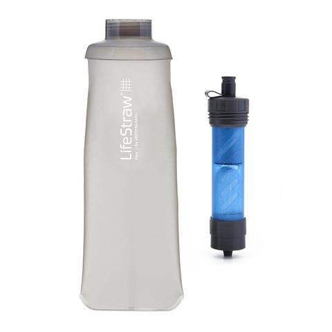 Water filter with folding bottle